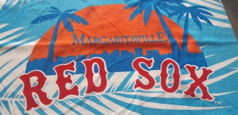 AA MILLS MBA RED SOX MARGARITAVILLE beach towel palm trees Jimmy Buffett 58X28" Cover