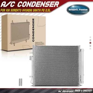 A/C Condenser w/ Receiver Drier & Bracket for Kia Sorento Hyundai Santa Fe 2.5L - Picture 1 of 11