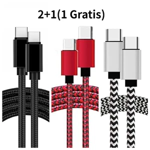 Cavo USB Type C 2m Dati Ricarica Rapida Caricatore 3 pezzi Samsung Huawei Xiaomi - Zdjęcie 1 z 11