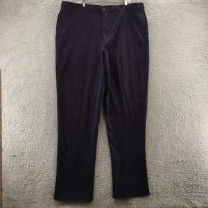 Lands End Chino Pants Mens 45R (actual 46x38) Navy Blue Cotton High Rise Zip NEW - Picture 1 of 18