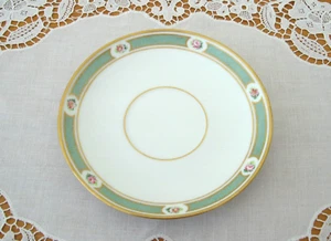 Vintage Ginori Italia Sevres Panels Green Pink Flowers 5 5/8" Saucer Italy ~ - Picture 1 of 4