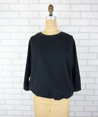 Sudadera 3.1 Philip Lim Cuello Redondo Mujer M Gran Tamaño Negro Cónico Base Peplum Foto 1 de 4