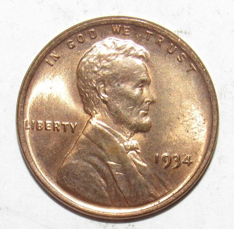 1934 Lincoln Cent RD CH BU (T10) Cover