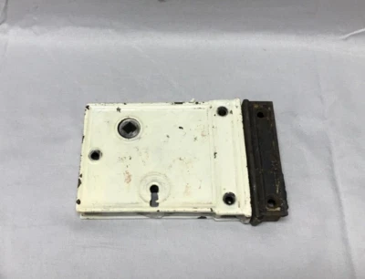 Antiguo conjunto de cerradura de borde de puerta de montaje en superficie interior de metal fundido de colección antiguo 620-23B Foto 1 de 4