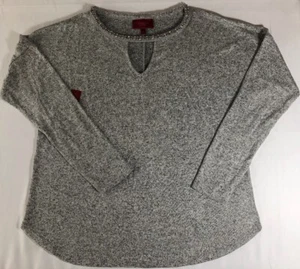 Women’s JENNIFER LOPEZ Gray Embellished Rhinestone SWEATER Size Large - Picture 1 of 9