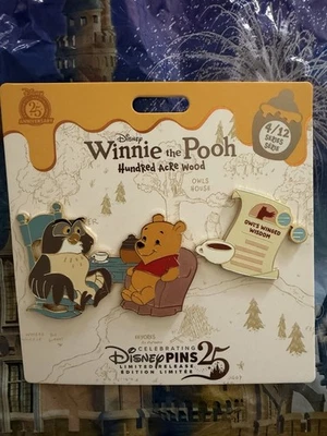 DISNEY Winnie The Pooh and Owl Hundred Acre Wood Series 4/12 Pin Set 🚨See Pics - Image 1 of 2