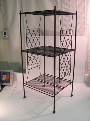 Mid-Century Modern Metal Wire Table Plant Stand Rack Black Retro MCM Vintage - Image 1 of 4