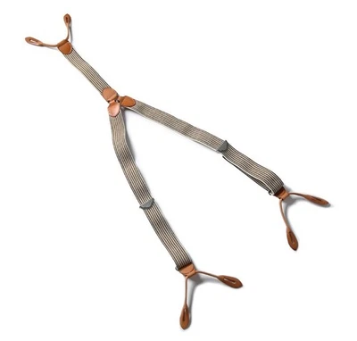 Tirantes Bronson Retro Para Hombre Espalda en Y Cuero Genuino Caqui Rayas Ajustables Foto 1 de 4