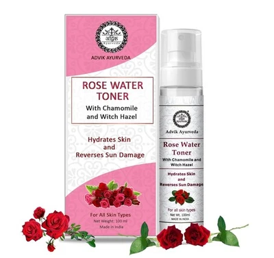 Advik Ayurveda Rose Water Toner For Hydrates Skin 100ml - Image 1 of 4