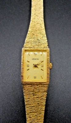 NICE Vintage Geneva 14K GOLD GE3676 Dress Watch Wind Up Adjustable Works - Image 1 of 4