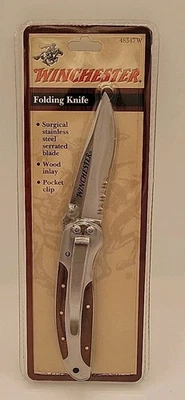 Faca de bolso dobrável NOS Winchester 43847W vintage em perfeito estado no pacote nova estoque antigo - Imagem 1 de 4