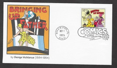 #3000d 32c Comic Strip Classics -Bringing Up Father by G. McManus- Fleetwood FDC - Image 1 of 2