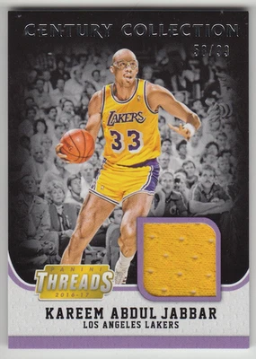 2016-17 Panini Threads Kareem Abdul-Jabbar Century Collection Game Jersey /99 - Image 1 of 2