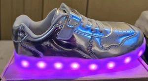 Silver Rechargeable Light Up Shoes 7 Colors 5.5 Youth Or 6.5 Women's - Picture 1 of 4
