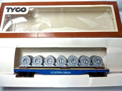 Vintage Tyco HO Scale Colorful Western Union Flatcar with Coils NEW Low Ship - Image 1 of 4