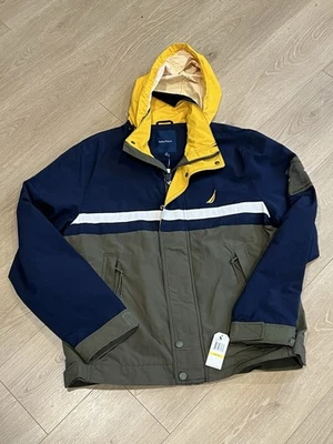 Chaqueta Nautica Colorblock Cremallera Completa con Capucha Talla Mediana Nueva con Etiquetas Foto 1 de 3