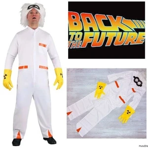 Ritorno al Futuro Doc Marrone Halloween Costume Cosplay Occhiali Parrucca Outfit Guanti - Foto 1 di 9