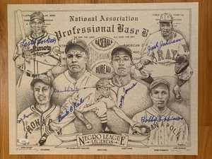 NEGRO LEAGUES HAND SIGNED 16x20 PRINT    7 SIGNED      RARE    BUCK O'NEIL   JSA - Picture 1 of 7