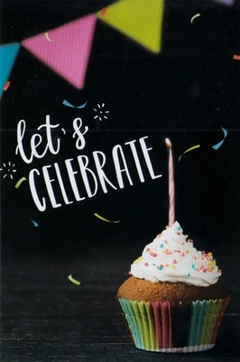 Birthday White Cupcake Let's Celebrate 1 Card 1 Envelope Greeting Card - Image 1 of 2