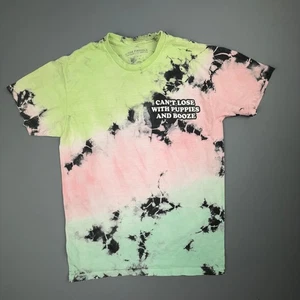 Camisa Linda Oro Fino Para Hombres M Tie Dye Gráfico Esqueleto Perro Cachorros Bebida Divertida Camiseta - Imagen 1 de 5