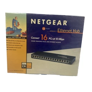 NEW SEALED ETHERNET HUB Netgear EN116 10 Base-T 16-Port - Picture 1 of 3