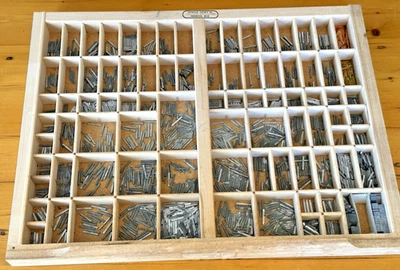 Lead Letterpress Type Case Tray with Type Excellent Condition Tray #5 of 7 - Image 1 of 4