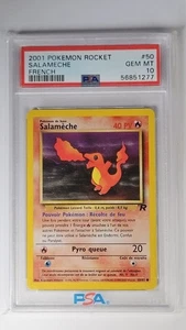 PSA 10 FRENCH SALAMECHE 2001 Pokemon Team Rocket CHARMANDER - Picture 1 of 2