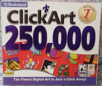 Software PC ClickArt 250,000 Vintage 3CD Broderbund NEW SEALED Jewel - Image 1 of 3
