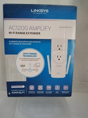 Linksys AC1200 Amplify Dual Band Wi-Fi Range Extender (RE6700) - Image 1 of 2