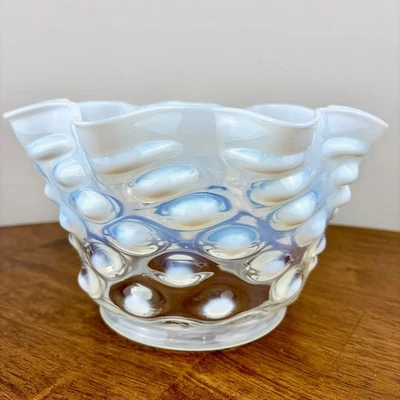 Fenton White Opalescent Coin Dot Lamp Shade | Glass Shade - Image 1 of 4