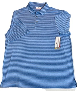 Grand Slam Performance Golf Polo XL blau gestreift 100% Polyester neu mit Etikett! - Bild 1 von 16