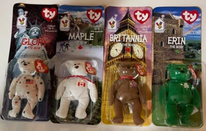 1999 TY Beanie Babies International Bears. All With Tag Errors NIB. - Bild 1 von 5