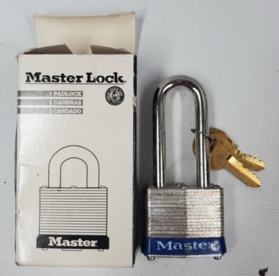 Master Lock 3Lhblu Lockout Padlock Kd Blue 1-1/4"H 2 Keys - Image 1 of 2