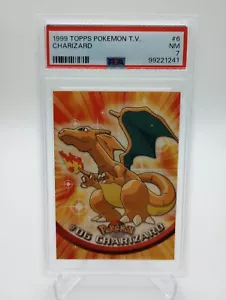 PSA 7 - Charizard #6 - 1999 Topps Pokemon TV - Picture 1 of 2