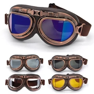 Winter Snow Goggles Vintage Retro Glasses Leather Ski Snowboard Snowmobile Sport - Picture 1 of 22