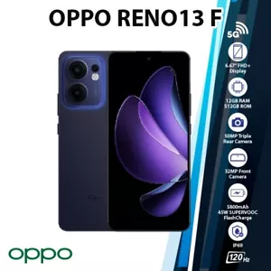 OPPO Reno13 F 5G Android Cell Phone (Blue/12GB+512GB/Unlocked/Dual SIM/NEW) - Picture 1 of 6