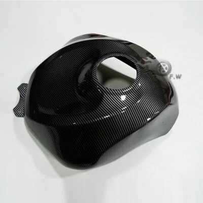 Carbon Fiber Look Gas Fuel Tank Cover Fairing ABS For Kawasaki Ninja ZX-6R 09-25 - Image 1 of 4