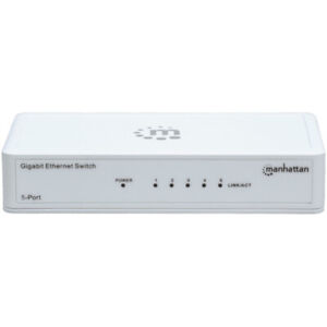 Manhattan ICI560696 White 1000 Mbps 5-Port Ultracompact Gigabit Ethernet Switch