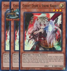 Yugioh! 3x Ghost Ogre & Snow Rabbit RA04-EN015 Super Rare 1st Ed NM - Picture 1 of 1
