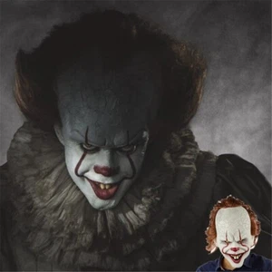 Scary Clown Mask Adults Fancy Dress Halloween Costume Party cosplay latex Villan - Picture 1 of 6