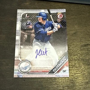 2019 Bowman Prospects 1st Autograph AUTO James Outman RC LA Dodgers ROY - Picture 1 of 4