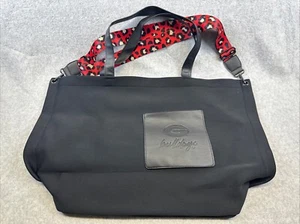 Georgia Bulldogs Soft Black Adj. Red Leopard Strap Tote Purse Magnetic Button - Picture 1 of 7