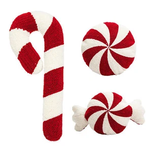 Peppermint Candy Pillow Decorative Red Sweet Throw Pillow Christmas Decorations - Picture 1 of 15