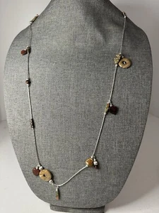 Phenomenal Carolyn Pollack Sterling 36" Jasper Agate Quartz Bead Necklace - Picture 1 of 5