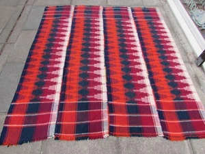 Vintage Tribal Nomadic Hand Made Oriental Red White Wool MOJJ Kilim 198x179cm - Picture 1 of 12