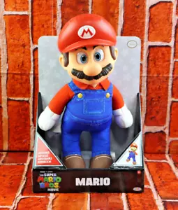 2023 Jakks The Super Mario Bros Movie 14” Mario Poseable Plush Figure Nintendo - Picture 1 of 8