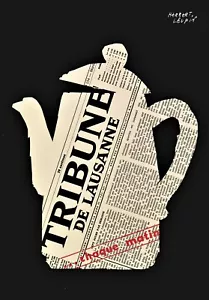 Original vintage poster print TRIBUNE NEWS COFFEE POT 1956 Leupin - Picture 1 of 1