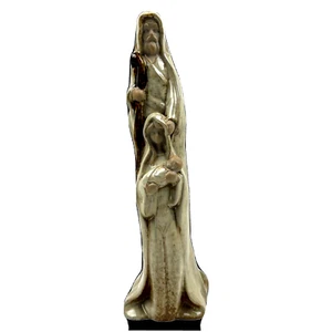Holy Family Nativity Statue Ceramic Glazed Figure Religious Christmas Decor - Picture 1 of 12