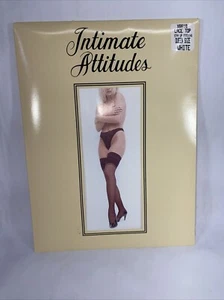Intimate Attitudes Lace Top Sheer Stocking- White- (Queen) Shirley of Hollywood - Picture 1 of 5