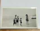 Vintage Photograph B&W c1940's Family Arch beach Bathing suit Girl mom dad 